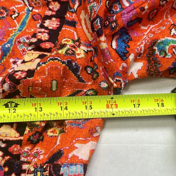 Anthropologie Floral Abstract Maxi Dress in Red Motif V Neck Boho Womens Size 2 - Picture 13 of 16